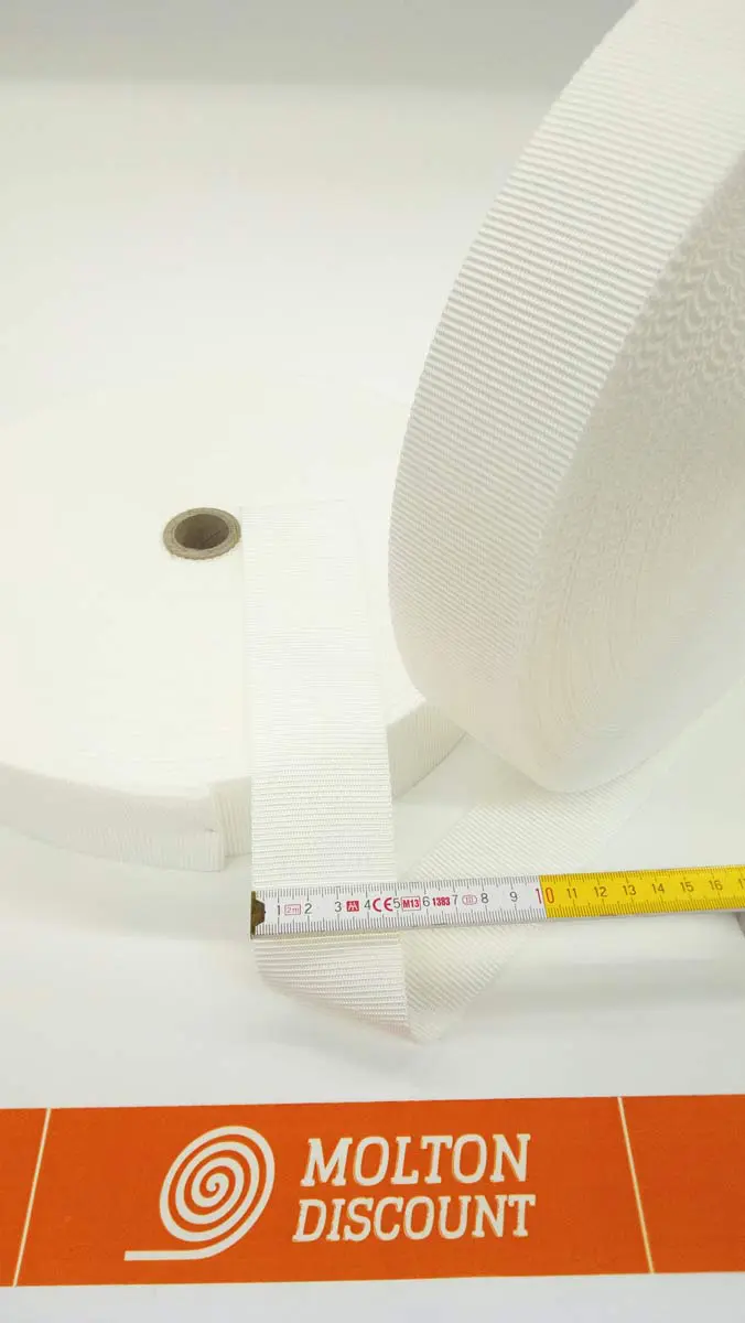 Gurtband weiß Meterware B1, 5cm breit